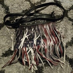 American Flag Fringe Purse